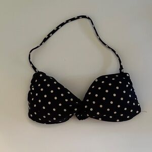 J. Crew Black and White Polka Dot Bikini Top